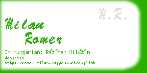 milan romer business card